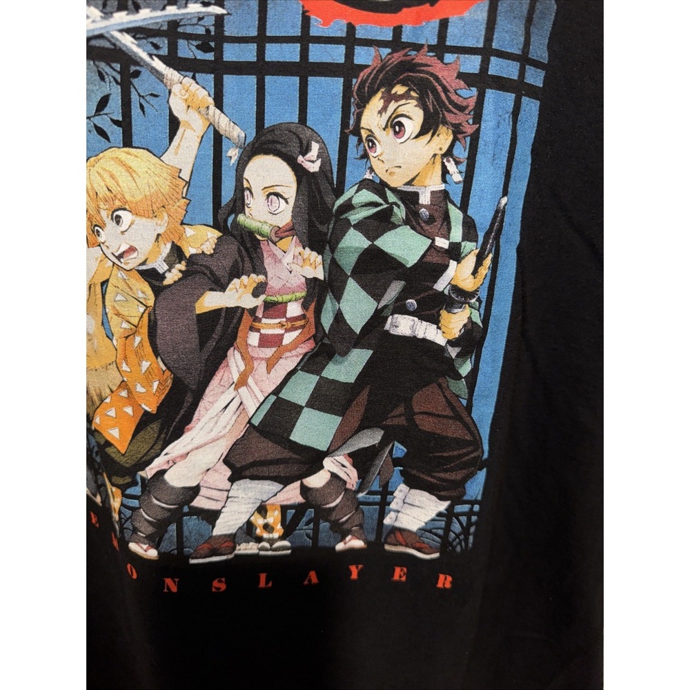 Demon Slayer T-Shirt 2XL Black Anime Kimetsu No Yaiba Graphic Tee Aniplex Men's - Picture 6 of 14